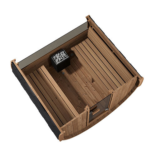 SaunaLife Model E7W Ergo Series Outdoor Sauna Barrel Kit, Rear Window 4-Person