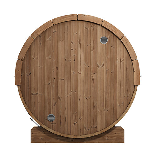 SaunaLife Model E8G Ergo Series Outdoor Sauna Barrel Kit, Glass Front, Up to 6 Persons