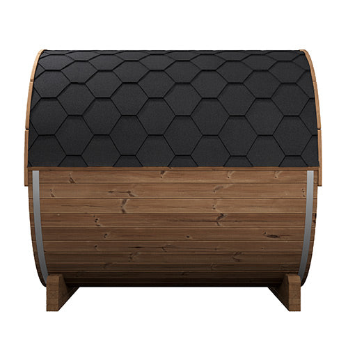 SaunaLife Model E8G Ergo Series Outdoor Sauna Barrel Kit, Glass Front, Up to 6 Persons
