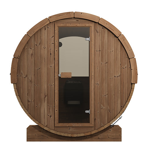SaunaLife Model E8W Ergo Series Outdoor Sauna Barrel Kit, Rear Window 6-Person
