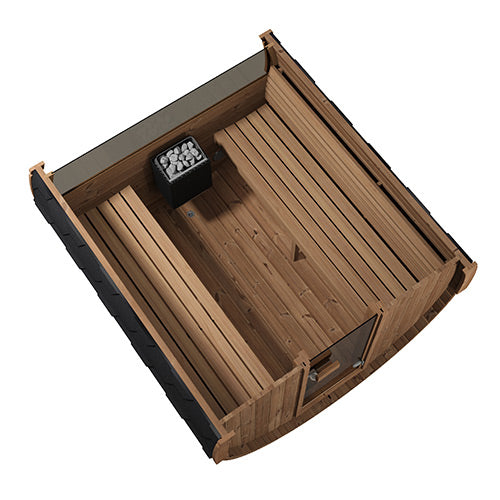 SaunaLife Model E8W Ergo Series Outdoor Sauna Barrel Kit, Rear Window 6-Person
