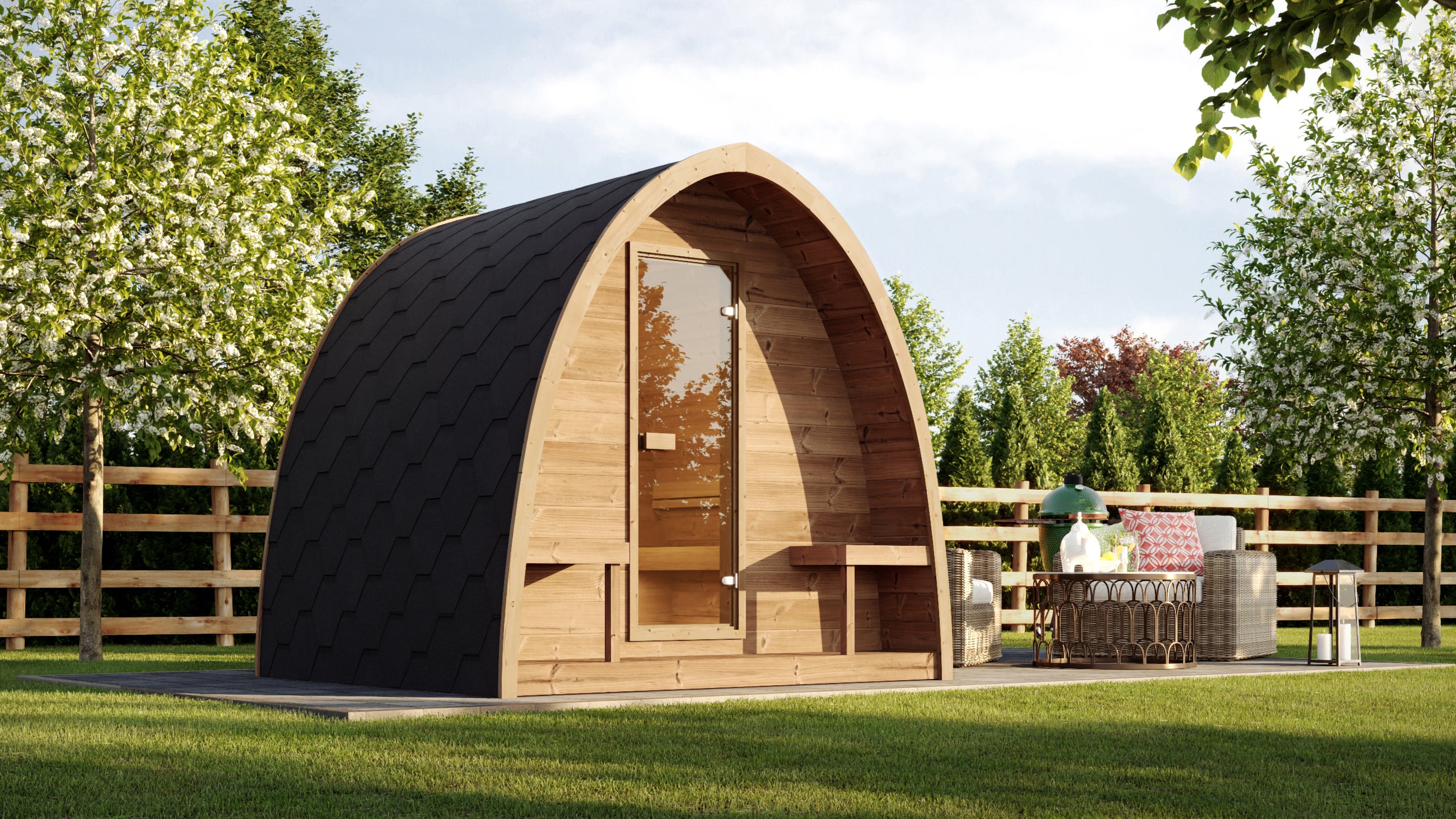 SaunaLife Model G3 Garden Outdoor Sauna Kit - 6-person