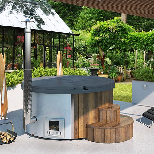 SaunaLife Model S4N Soak-Series Wood-Burning Hot Tub