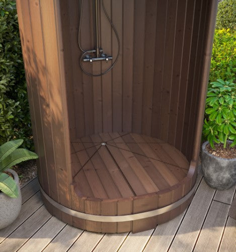 SaunaLife Model R3 Rain Series Outdoor Barrel Shower Kit, 53"W x 90"H