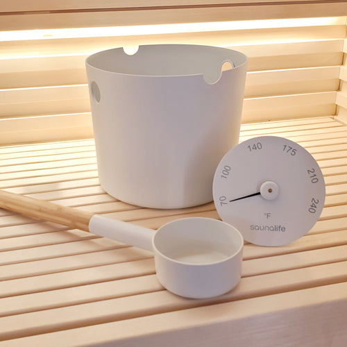 SaunaLife Sauna Bucket, Ladle, & Thermometer Accessory Package 6