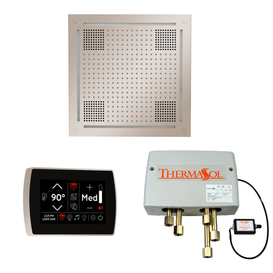 ThermaSol WHSPSR Steam Shower Package, SignaTouch 5" Flushmount Control, Digital Shower Valve, Hydrovive 18 Rainhead