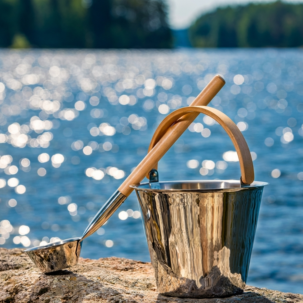 Rento x Harri Koskinen Sauna Bucket & Ladle