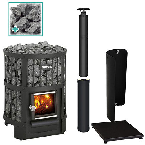 Harvia Legend 150 BK Wood-Burning Sauna Stove Package