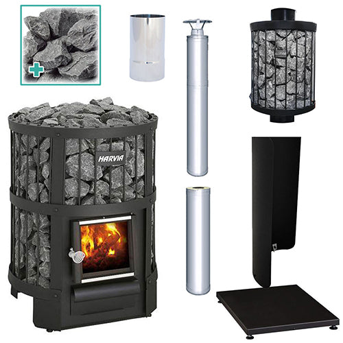 Harvia Legend 150 SS Wood-Burning Sauna Stove Package