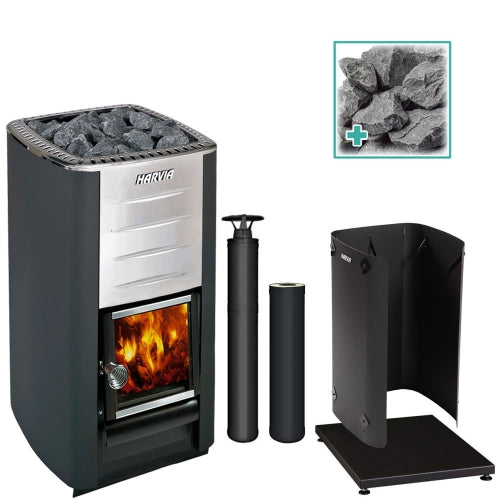 Harvia M3 Wood-Burning Sauna Stove Package, 16.5kW