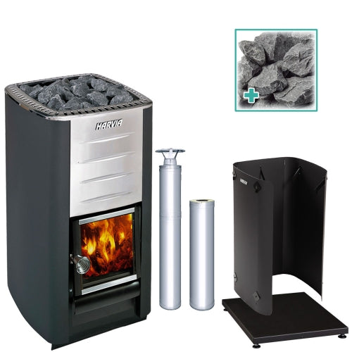 Harvia M3 Wood-Burning Sauna Stove Package, 16.5kW
