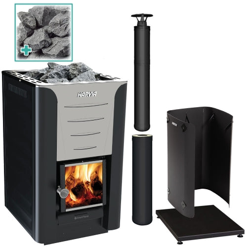 Harvia Pro 20 Wood-Burning Sauna Stove Package, 24kW