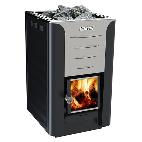 Harvia Pro 20 BK WH Wood-Burning Sauna Stove Package, 24kW
