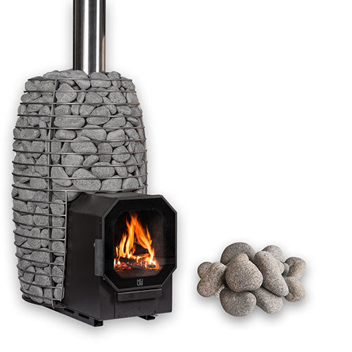 HUUM HIVE Flow LS Wood-Burning Sauna Stove Package w/ Firebox Extension, 9.8kW
