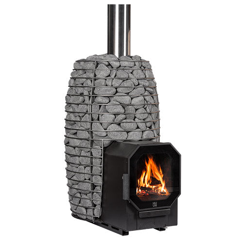 HUUM HIVE Flow LS Wood-Burning Sauna Stove Package w/ Firebox Extension, 9.8kW