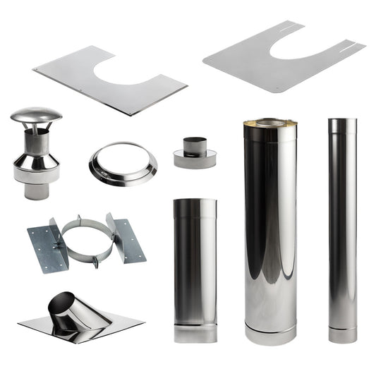 HUUM Thru-Ceiling Chimney Kit Sauna Wood Stove, Thru-Ceiling