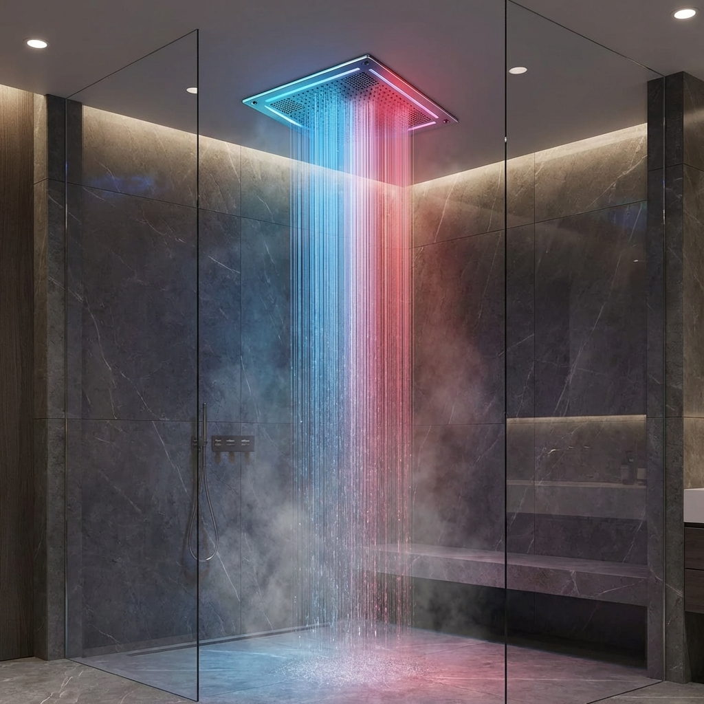 Thermasol HydroVive Shower Head with Light, Sound, Rain System