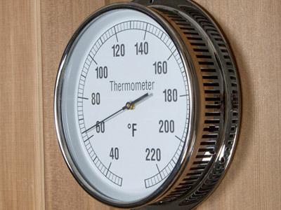 Bathology PreciseTemp 410 Commercial Sauna Room Thermometer, Metal, Round, 5-7/8"