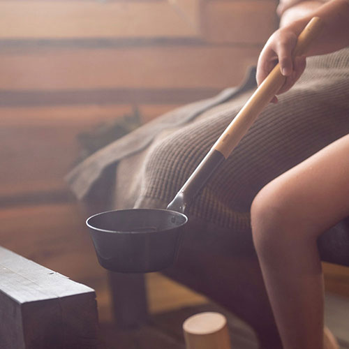 Rento Sauna Ladle Sauna Ladle, Aluminum w/ Thermo-Bamboo