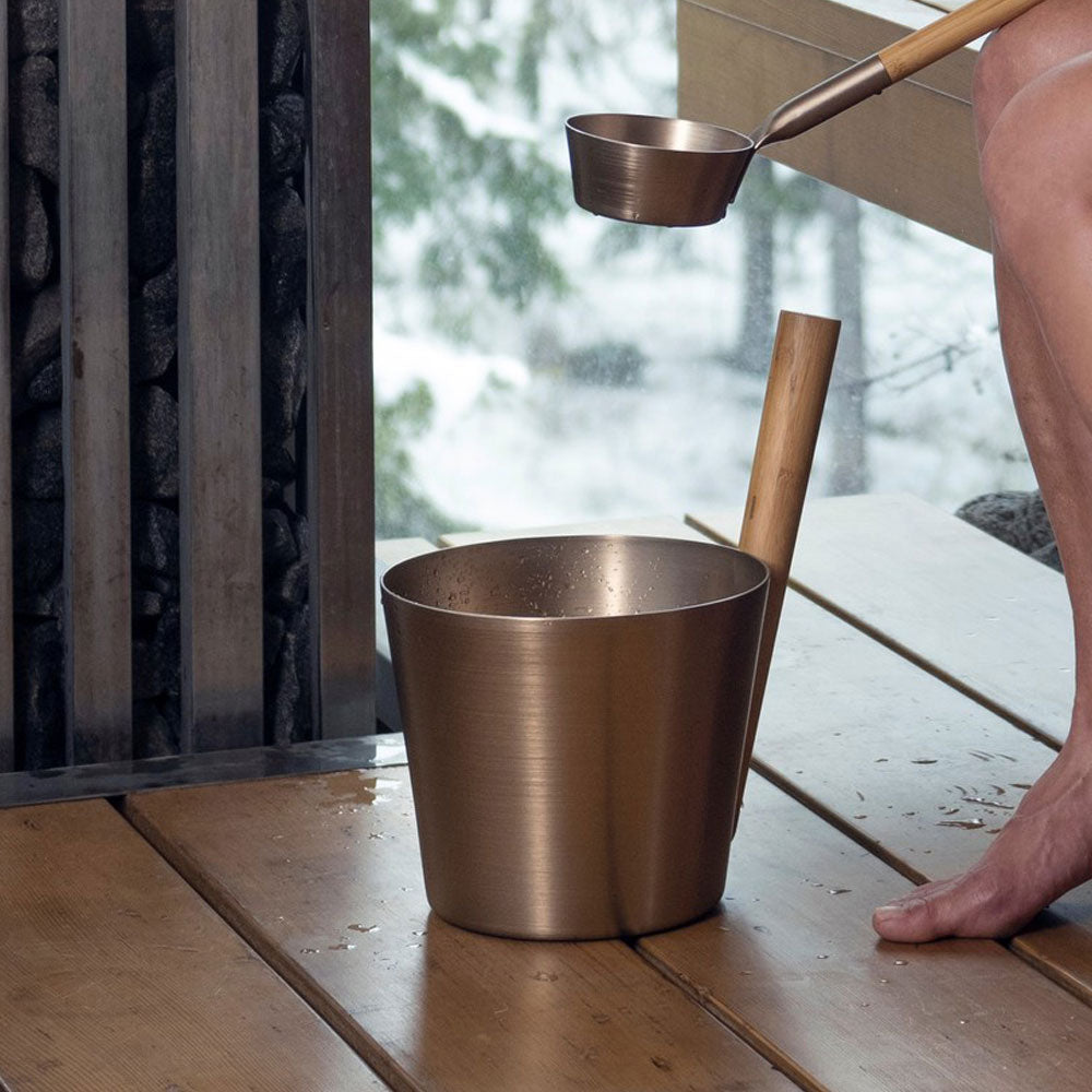 Rento Sauna Ladle Sauna Ladle, Aluminum w/ Thermo-Bamboo